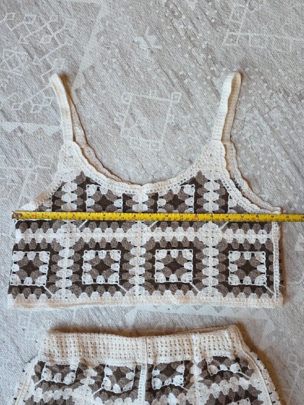 Handmade Crochet Shorts and Crop Tank Set - Picture 4 of 6